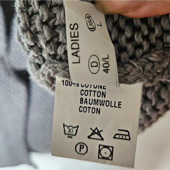 Fabiana Filippi Textured Knit Cardigan Women's Sz L Grey Cotton Designer Italy - Picture 8 of 9